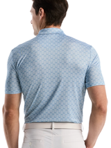 Original Penguin Tiny Geometric Print Golf Polo - Blue Radience