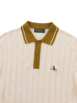 Walker Golf Things Kooka Knit Polo - Cream/Mustard