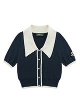Walker Golf Things Womens Riviera Knitted Polo - Navy/White