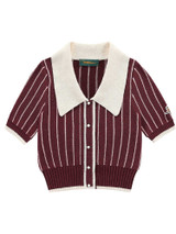 Walker Golf Things Womens Riviera Knitted Polo - Maroon/Pink