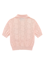 Walker Golf Things Womens Pointelle Knitted Polo - Pink