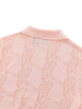 Walker Golf Things Womens Pointelle Knitted Polo - Pink