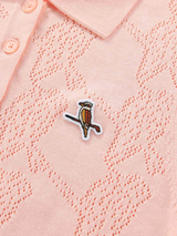 Walker Golf Things Womens Pointelle Knitted Polo - Pink