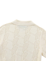 Walker Golf Things Womens Pointelle Knitted Polo - Cream