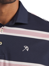 Puma x Arnold Palmer Pique Stripe Polo - Deep Navy/Rose Glow
