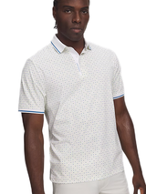 Under Armour ArmourDry Print Rib Polo - White/Green Citrine/Campus Ivy