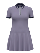 Original Penguin Women's Printed Collar Half Sleeve Golf Dress - Heirloom Lilac