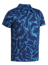 Under Armour Junior Boys Matchplay Printed Polo - Aegean Blue/Academy