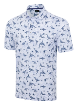 Greg Norman ML75 Stretch Galaxy Shark Polo - White