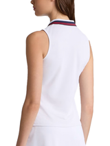 G/FORE Women's Contrast Tech Piqué Sleeveless Polo - Snow/Lava