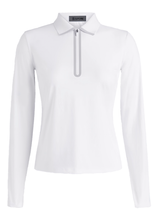 G/FORE Women's Silky Tech Nylon Long Sleeve 1/4 Zip Polo - Snow