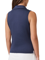 TravisMathew Women's Skyloft Light SL Polo - Heather Navy Blazer
