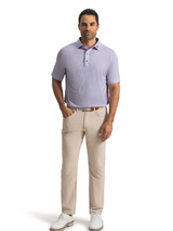 FootJoy Nautical Flag Print Lisle Polo Shirt (Athletic Fit) - Pink/Violet/White