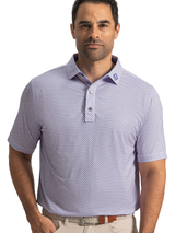 FootJoy Nautical Flag Print Lisle Polo Shirt (Athletic Fit) - Pink/Violet/White