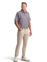 FootJoy Meadow Print Lisle Polo Shirt - Pink Pop/White