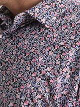 FootJoy Meadow Print Lisle Polo Shirt - Pink Pop/White
