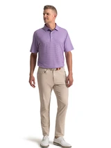 FootJoy Stellar Print Lisle Polo Shirt (Athletic Fit) - Pink/Vivid Violet/White