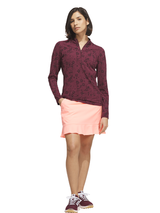 adidas Women's Ultimate365 Cool Feeling Printed 1/4-Zip Mock Top - Maroon