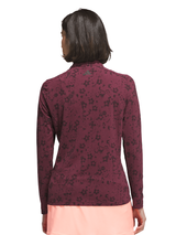 adidas Women's Ultimate365 Cool Feeling Printed 1/4-Zip Mock Top - Maroon