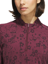 adidas Women's Ultimate365 Cool Feeling Printed 1/4-Zip Mock Top - Maroon