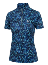 Greg Norman Women's Ocean Palm Short Sleeve Polo - Marina