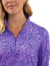 IBKUL Gladis Long Sleeve Mock Neck Top - Plum