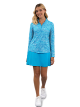 IBKUL Gladis Long Sleeve Mock Neck Top - Turquoise