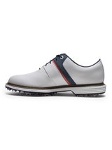 FootJoy Premiere Packard LX Golf Shoes - White/China Blue/Nantucket Red