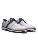 FootJoy Premiere Packard LX Golf Shoes - White/China Blue/Nantucket Red