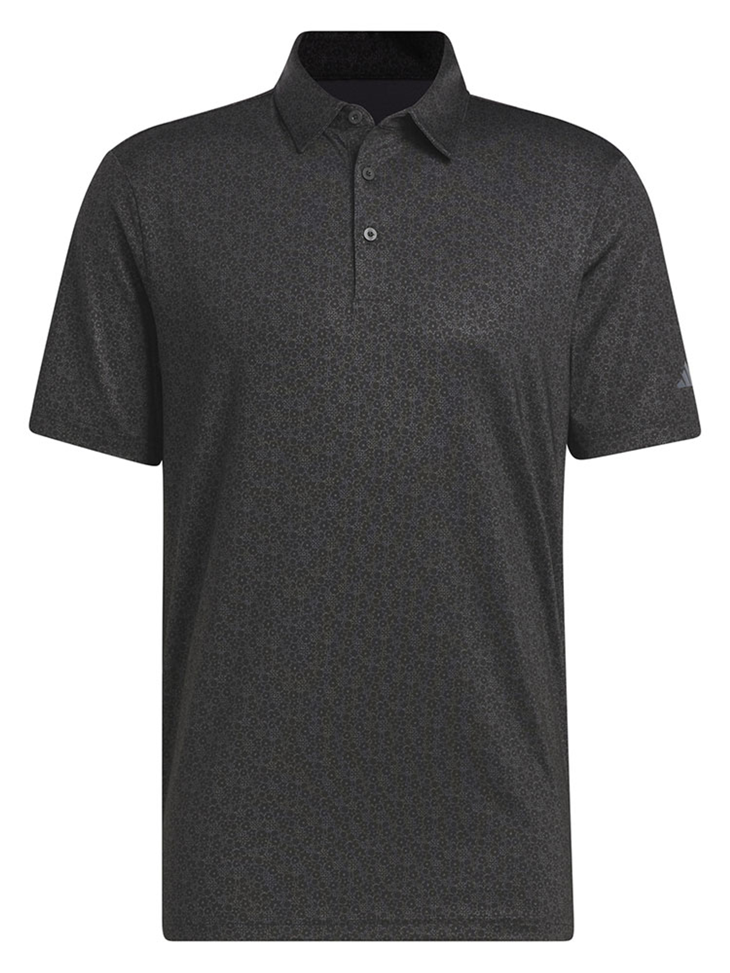 adidas Ultimate365 Allover Print Golf Polo Shirt - Black | GolfBox