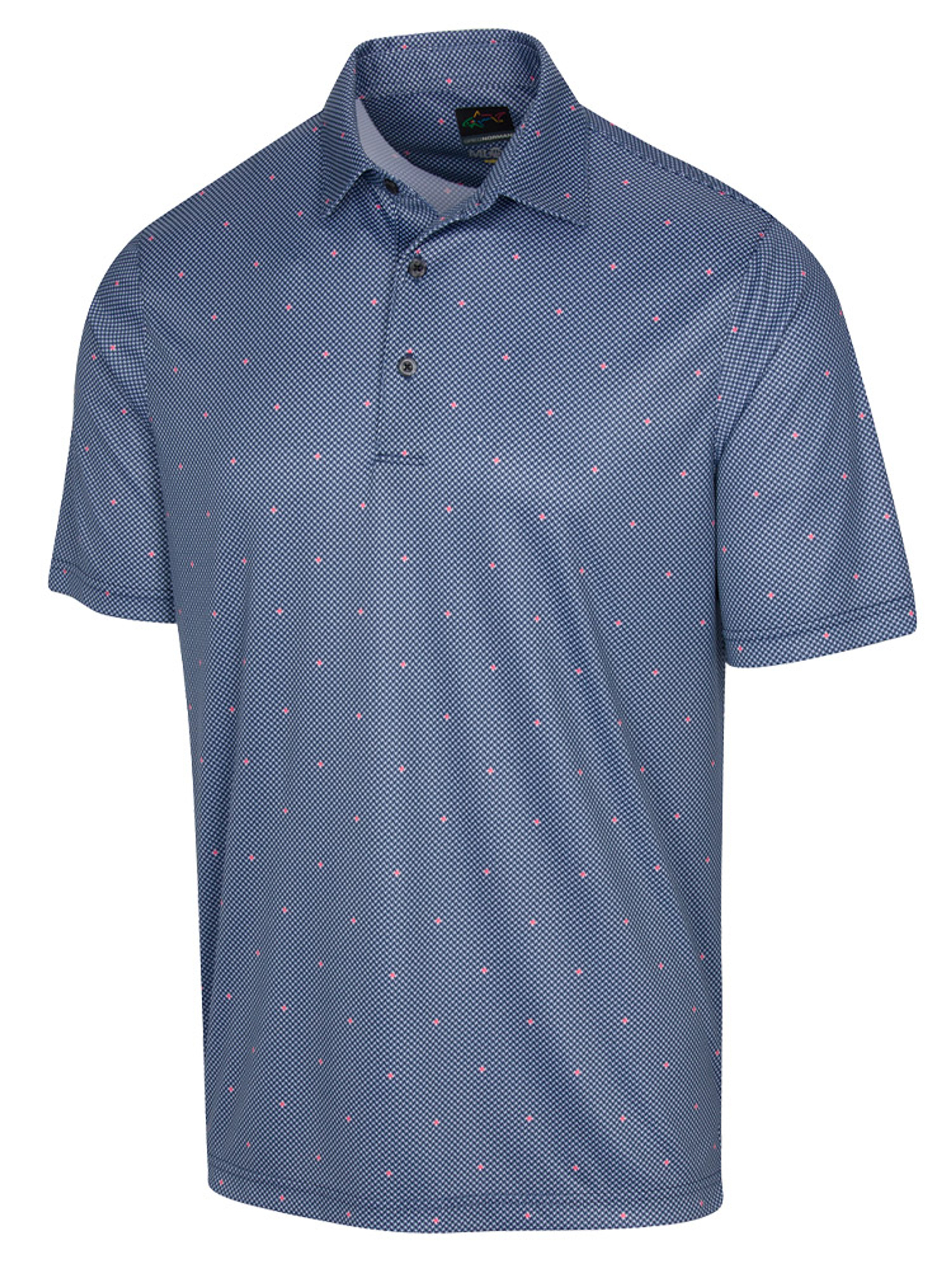 Greg Norman ML75 Microlux Jacks Print Polo - Navy | GolfBox