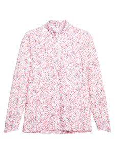 Puma Women's YouV Mariposa Golf 1/4 Zip - Strawberry Burst/Bold Blue