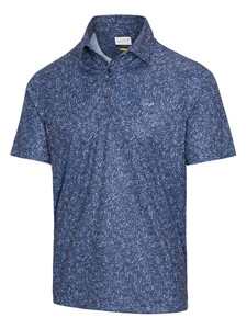 Greg Norman Shark Frenzy Print Polo - Navy/Deep Rose/Blue Dusk