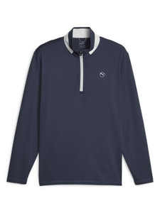 Puma Lightweight Quarter-Zip - Navy Blazer/Ash Grey