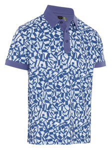 Callaway X-Series Birdseye View All Over Print Slim Fit Polo - Bijou Blue