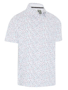 Callaway All Over Chev Confetti Print Polo - Bright White
