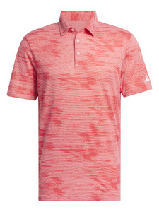 adidas Ultimate365 Textured Stripe Polo Shirt - Semi Pink Spark/Better Scarlet