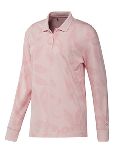 adidas Womens Go-To Long Sleeve Polo Shirt - Sandy Pink