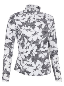 Callaway Women's Textured Abstract Long Sleeve Sun Protection Top - Caviar