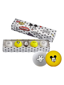 Disney Mickey Mouse Golf Balls & Marker - 4 Pack White/Yellow