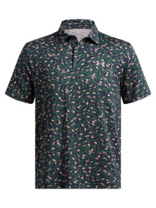 Under Armour Playoff 3.0 Printed Polo - Midnight Navy/Forest Green
