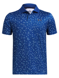 Under Armour JR Boys Performance Print Polo - Tech Blue/Nimbus Blue