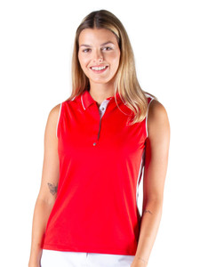 Nivo Womens Basia Sleeveless Polo - Red