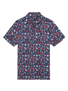 G/FORE Palm Fronds Tech Piqué Slim Fit Polo - Twilight