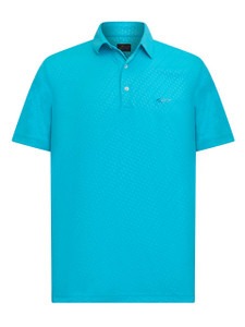 Greg Norman ML75 Geo Embossed Polo - Bright Turquoise