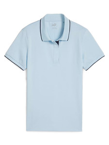 Puma Women's Pique Tipped Short Sleeve Polo - Silver Sky
