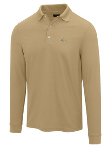 Greg Norman Long Sleeve Pique Shark Polo - Warm Sand