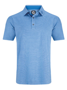 FootJoy Heather Stripe Lisle Polo Shirt - Blue