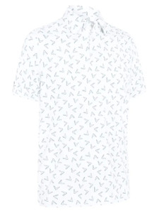 Callaway All Over Large Chev Print Polo - Bright White