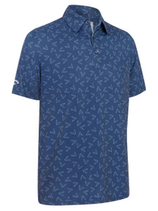 Callaway All Over Large Chev Print Polo - Peacoat